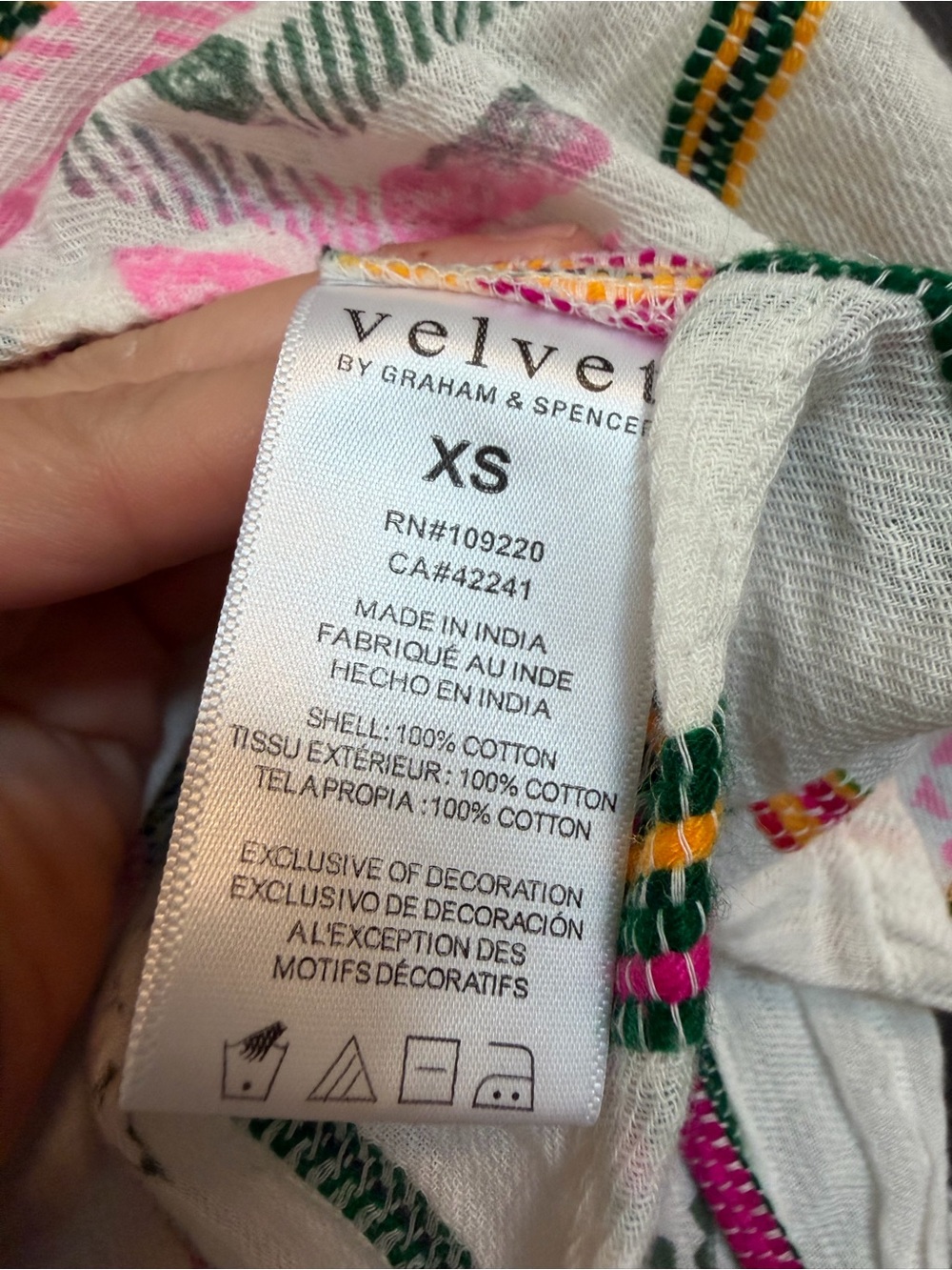 Velvet by Graham & Spencer Beth Striped/Tribal Pattern Jacquard Blouse, Size XS - Picture 11 of 12